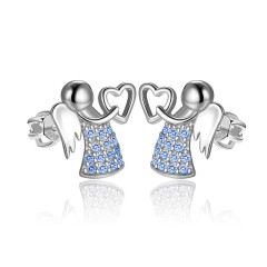 Strieborné dámske náušnice anjelikovia