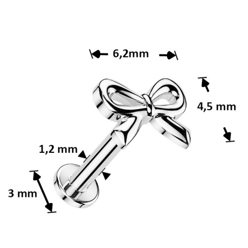 Labreta / piercing do ucha - mašlička