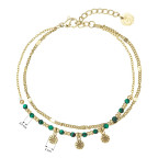 Náramok oceľový s africkým malachitom