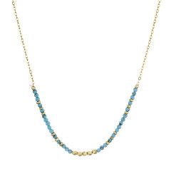 Náhrdelník oceľový s modrým tyrkysom