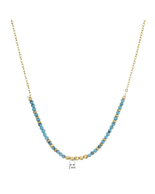 Náhrdelník oceľový s modrým tyrkysom