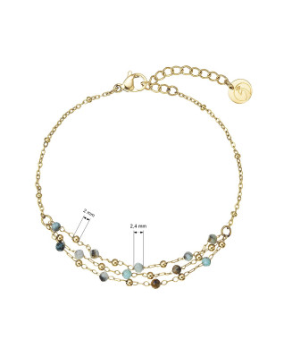 Náramok oceľový s africkým tyrkysom