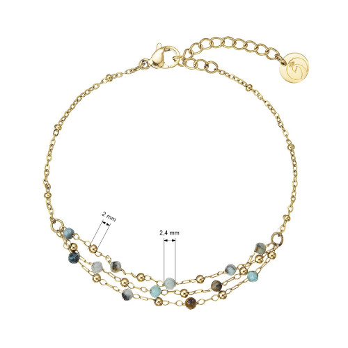 Náramok oceľový s africkým tyrkysom