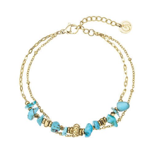 Náramok oceľový s modrým tyrkysom