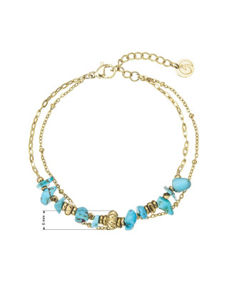 Náramok oceľový s modrým tyrkysom