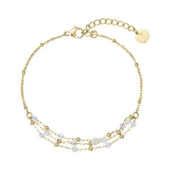 Náramok oceľový s bielym jadeitom