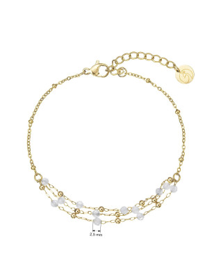 Náramok oceľový s bielym jadeitom