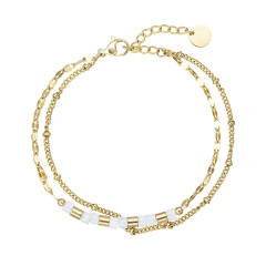 Náramok oceľový s bielym jadeitom