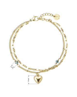 Náramok oceľový s africkým tyrkysom