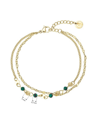 Náramok oceľový s africkým malachitom