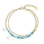 Náramok oceľový s modrým tyrkysom