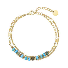 Náramok oceľový s africkým tyrkysom