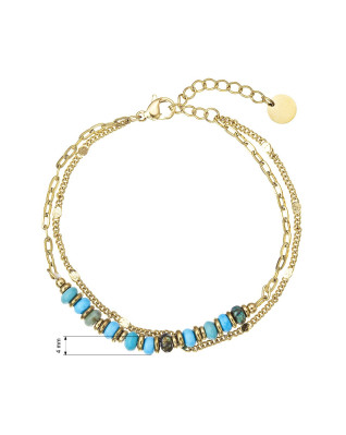 Náramok oceľový s africkým tyrkysom