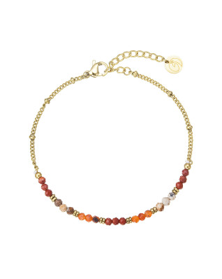 Náramok oceľový s červeným achátom