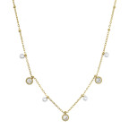 Náhrdelník oceľový s perličkami