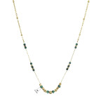 Náhrdelník oceľový s africkým malachitom