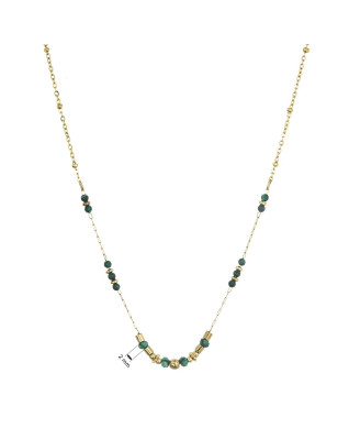 Náhrdelník oceľový s africkým malachitom