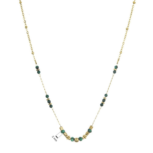 Náhrdelník oceľový s africkým malachitom