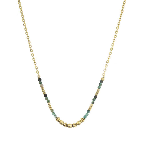 Náhrdelník oceľový s africkým tyrkysom