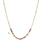 Náhrdelník oceľový s červeným achátom