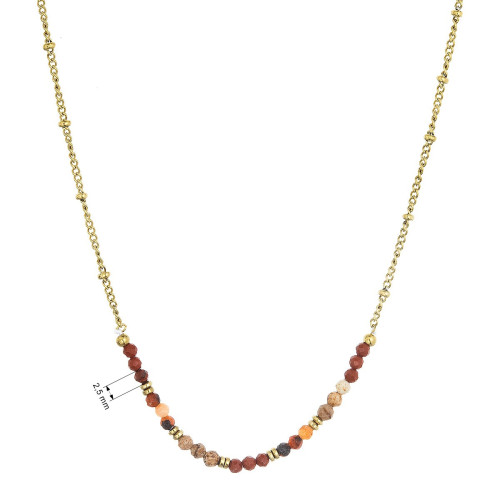 Náhrdelník oceľový s červeným achátom