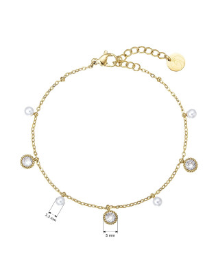 Náramok oceľový s perličkami