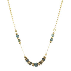 Náhrdelník oceľový s africkým tyrkysom