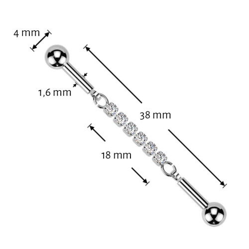 Industrial piercing so zirkónmi