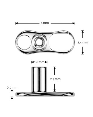 Kompletný microdermal piercing TITAN, 1,6mm