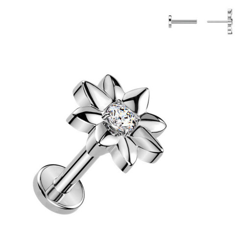 Piercing do brady kvietka - PUSH IN labreta TITAN