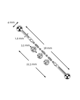 Industrial piercing ozdobný