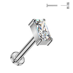 Piercing do brady obdĺžnik - PUSH IN labreta TITAN