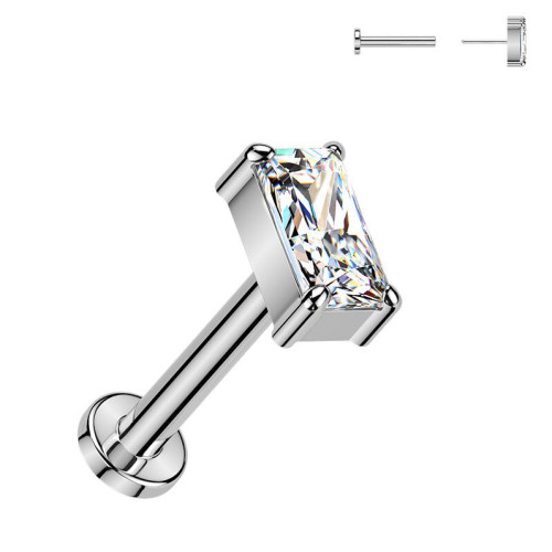 Piercing do brady obdĺžnik - PUSH IN labreta TITAN