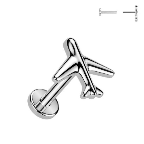 Piercing do brady lietadlo - PUSH IN labreta TITAN