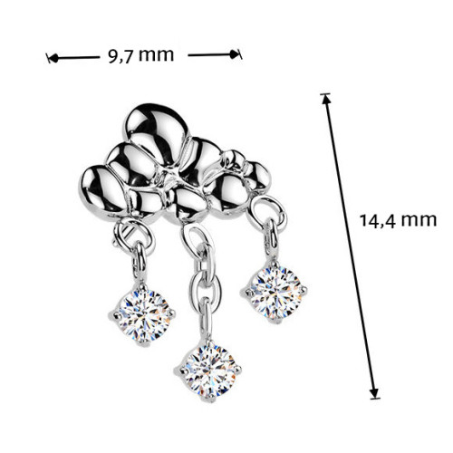 Ozdobná časť k PUSH IN piercingu TITAN