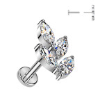 Piercing do brady vetvička - PUSH IN labreta TITAN