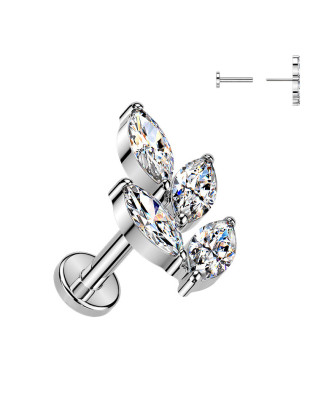 Piercing do brady vetvička - PUSH IN labreta TITAN