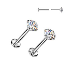 Titánové náušnice PUSH-IN s moissanitmi 3mm (2 x 0.11ct)