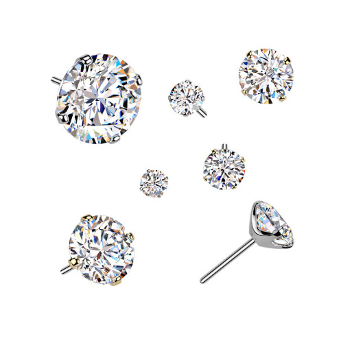 Ozdobná časť k PUSH IN piercingu Moissanit TITAN, 0,03ct (2mm)