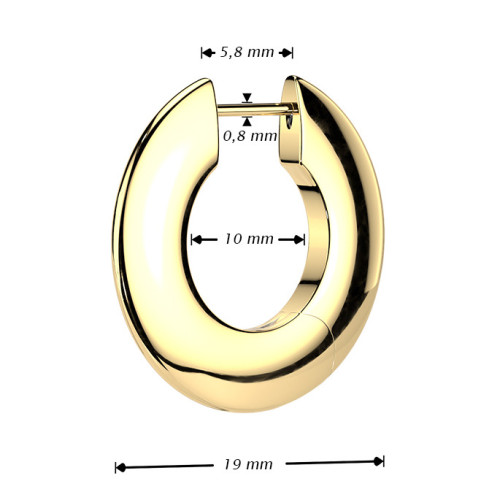 Pozlátené titánové náušnice - kruhy 19 mm