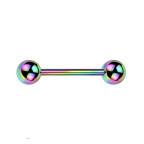 Piercing do jazyka - dúhový, 1,6 x 16 mm