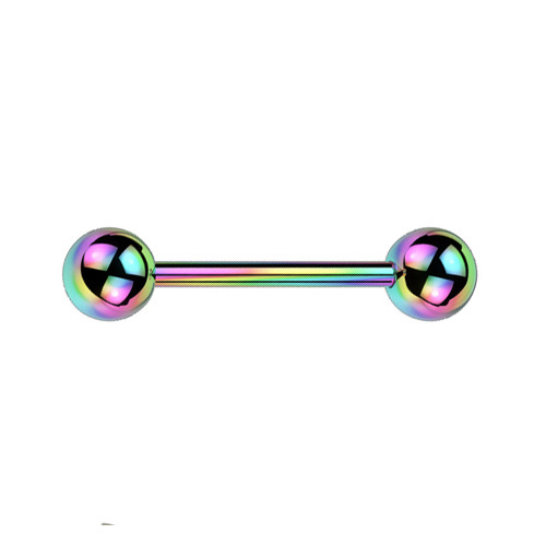 Piercing do jazyka - dúhový, 1,6 x 16 mm