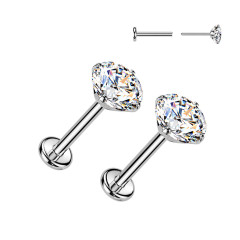 Titánové náušnice PUSH-IN s moissanitmi 4mm (2 x 0.25ct)