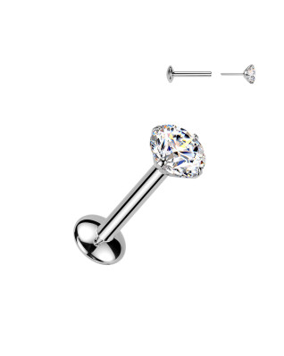 Piercing do brady - PUSH IN labreta TITAN Moissanit 0.25ct (4mm)