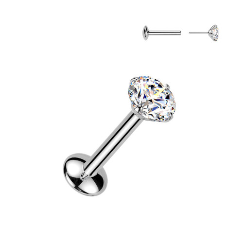 Piercing do brady - PUSH IN labreta TITAN Moissanit 0.25ct (4mm)