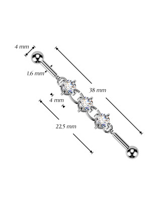 Industrial piercing so zirkónmi