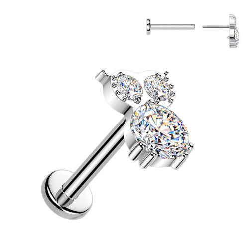 Piercing do brady sovička - PUSH IN labreta TITAN