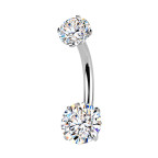 Luxusný piercing do pupku s Moissanity 1.50ct, TITAN
