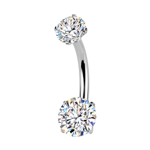 Luxusný piercing do pupku s Moissanity 1.50ct, TITAN