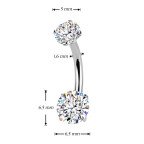 Luxusný piercing do pupku s Moissanity 1.50ct, TITAN